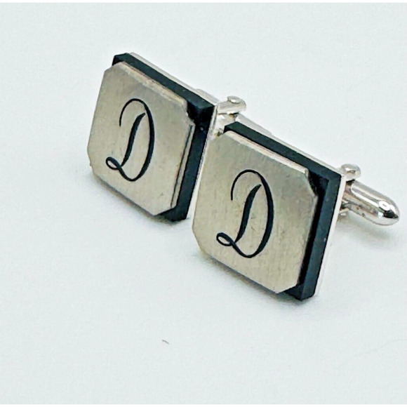 D Monogram Initial Letter Vintage SWANK Cuff Links darren donald darrel daniel - Picture 5 of 7